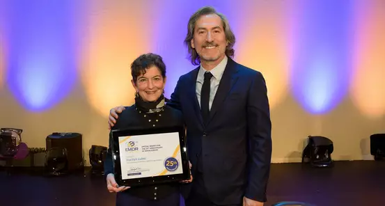 Award winner Marilyn Luber and President Olivier Piedfort Marin